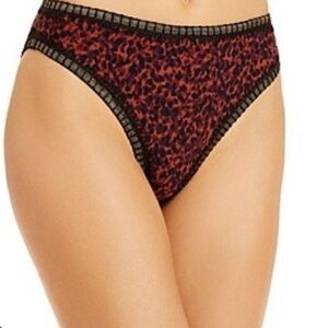 Platinum Swimwear Wild Heart Crochet Trim High Waist Full Size M